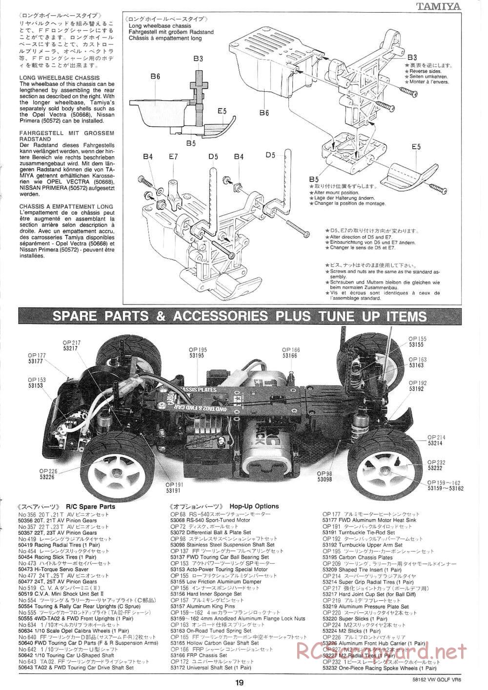 Tamiya - Volkswagen Golf VR6 - FF-01 Chassis - Manual - Page 19