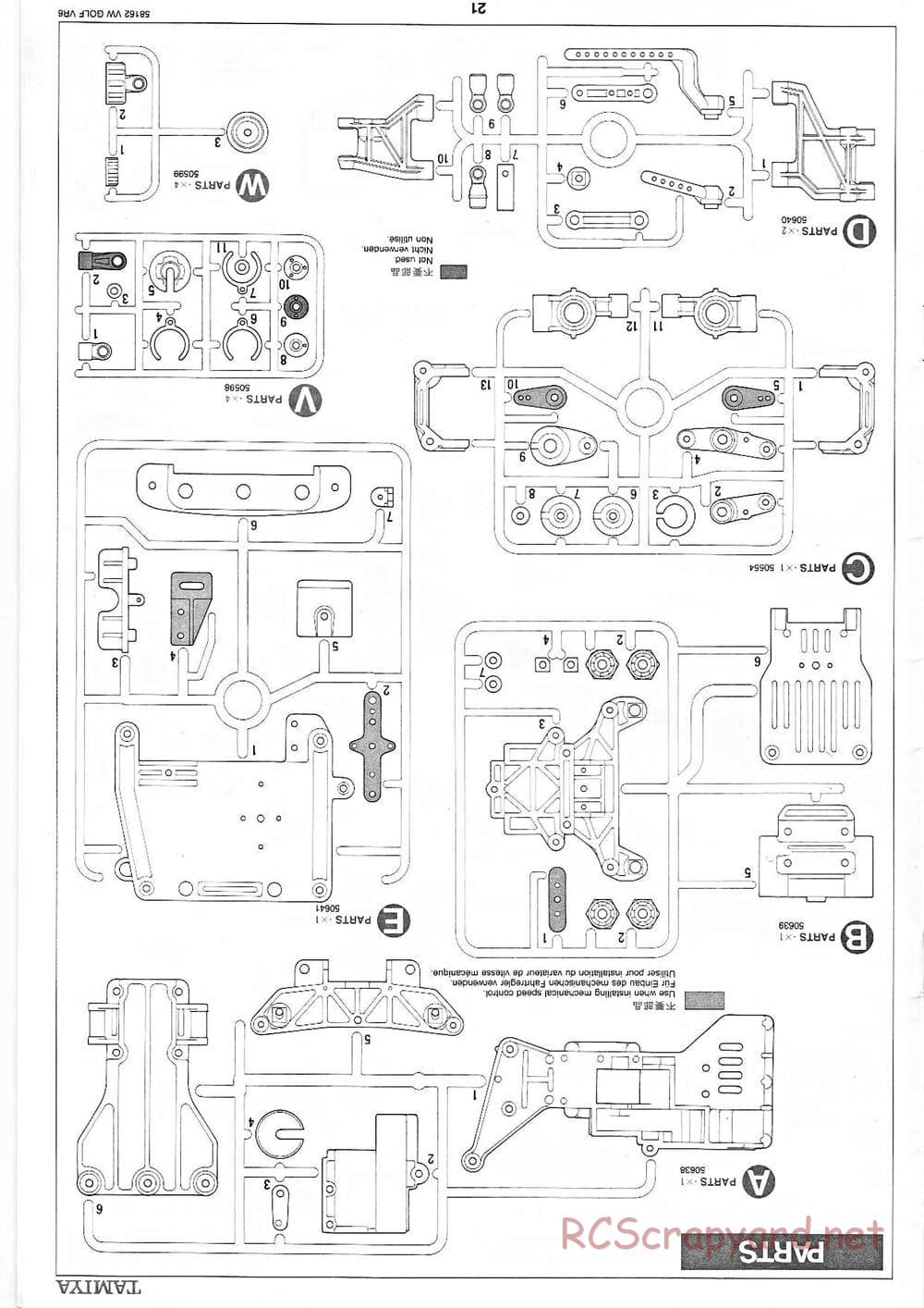 Tamiya - Volkswagen Golf VR6 - FF-01 Chassis - Manual - Page 21