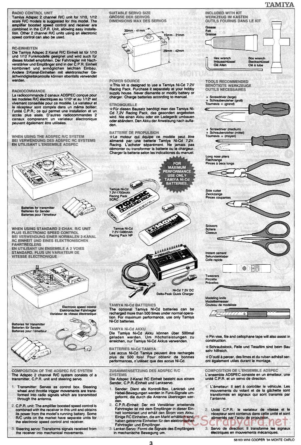 Tamiya - Rover Mini Cooper 94 Monte-Carlo - M01 Chassis - Manual - Page 3