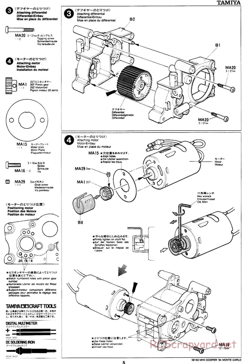 Tamiya - Rover Mini Cooper 94 Monte-Carlo - M01 Chassis - Manual - Page 5