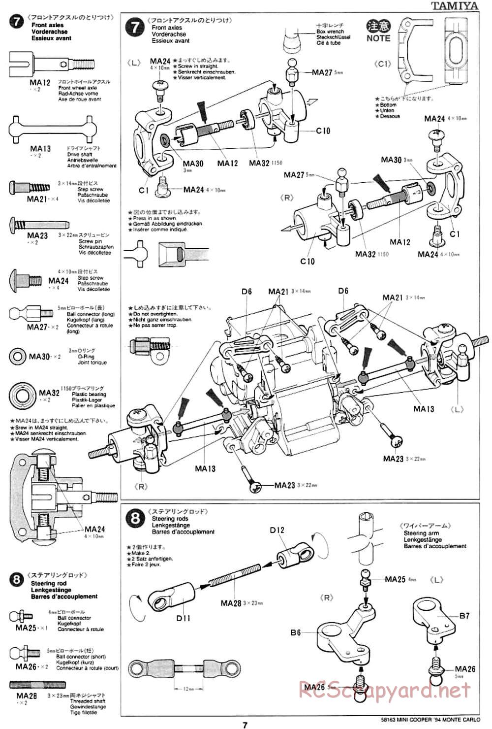 Tamiya - Rover Mini Cooper 94 Monte-Carlo - M01 Chassis - Manual - Page 7
