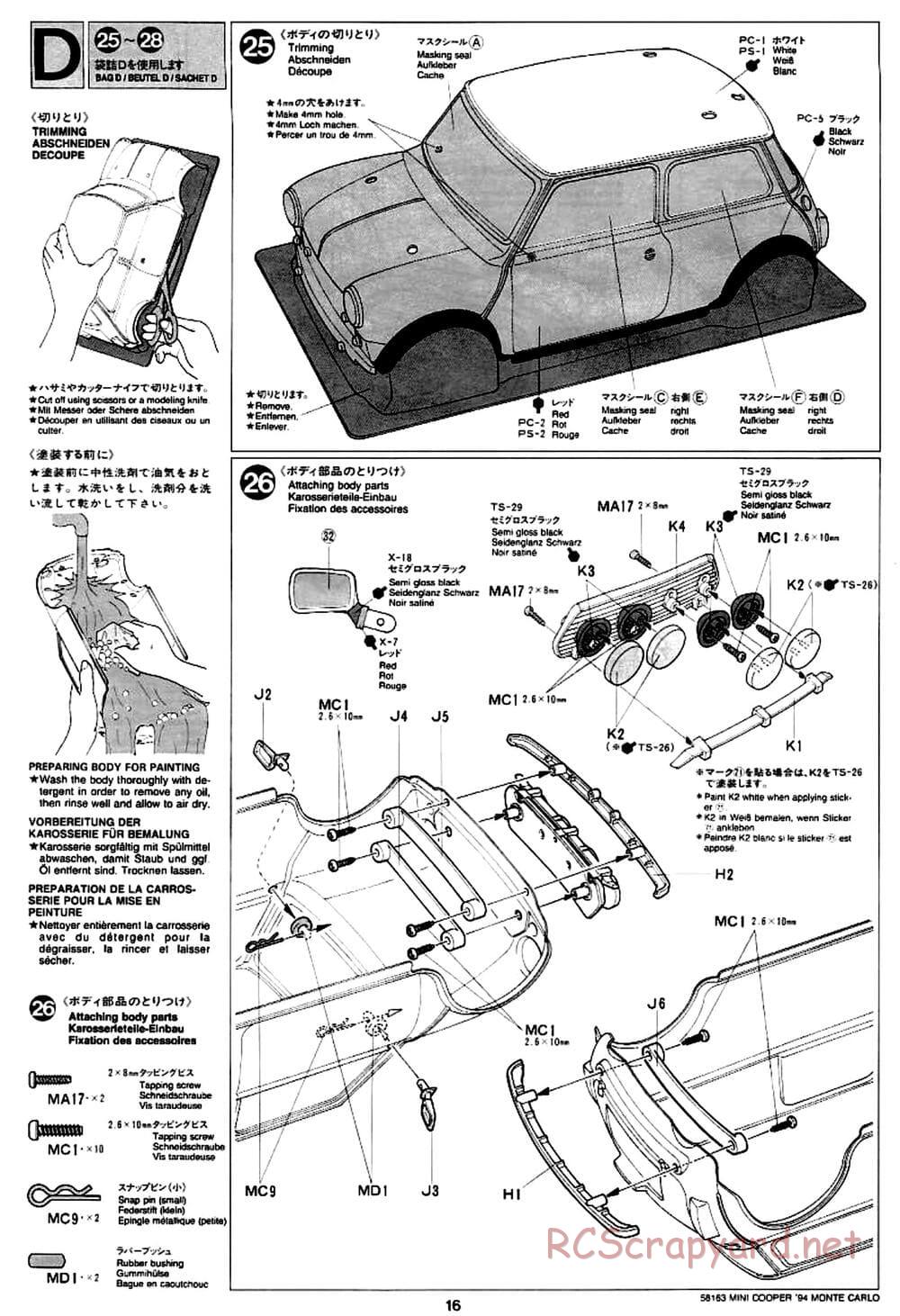 Tamiya - Rover Mini Cooper 94 Monte-Carlo - M01 Chassis - Manual - Page 16