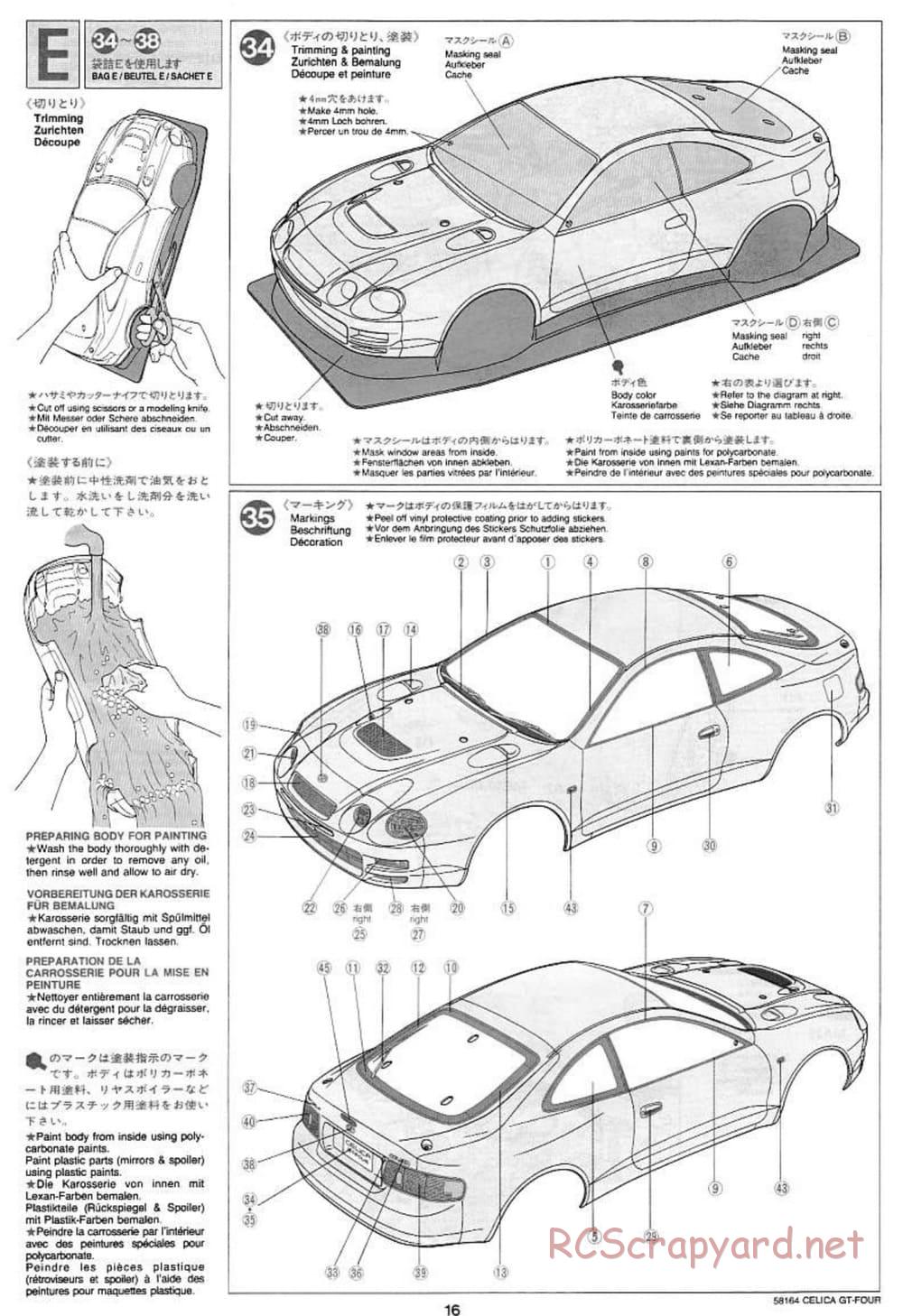 Tamiya - Toyota Celica GT Four - TA-02 Chassis - Manual - Page 16