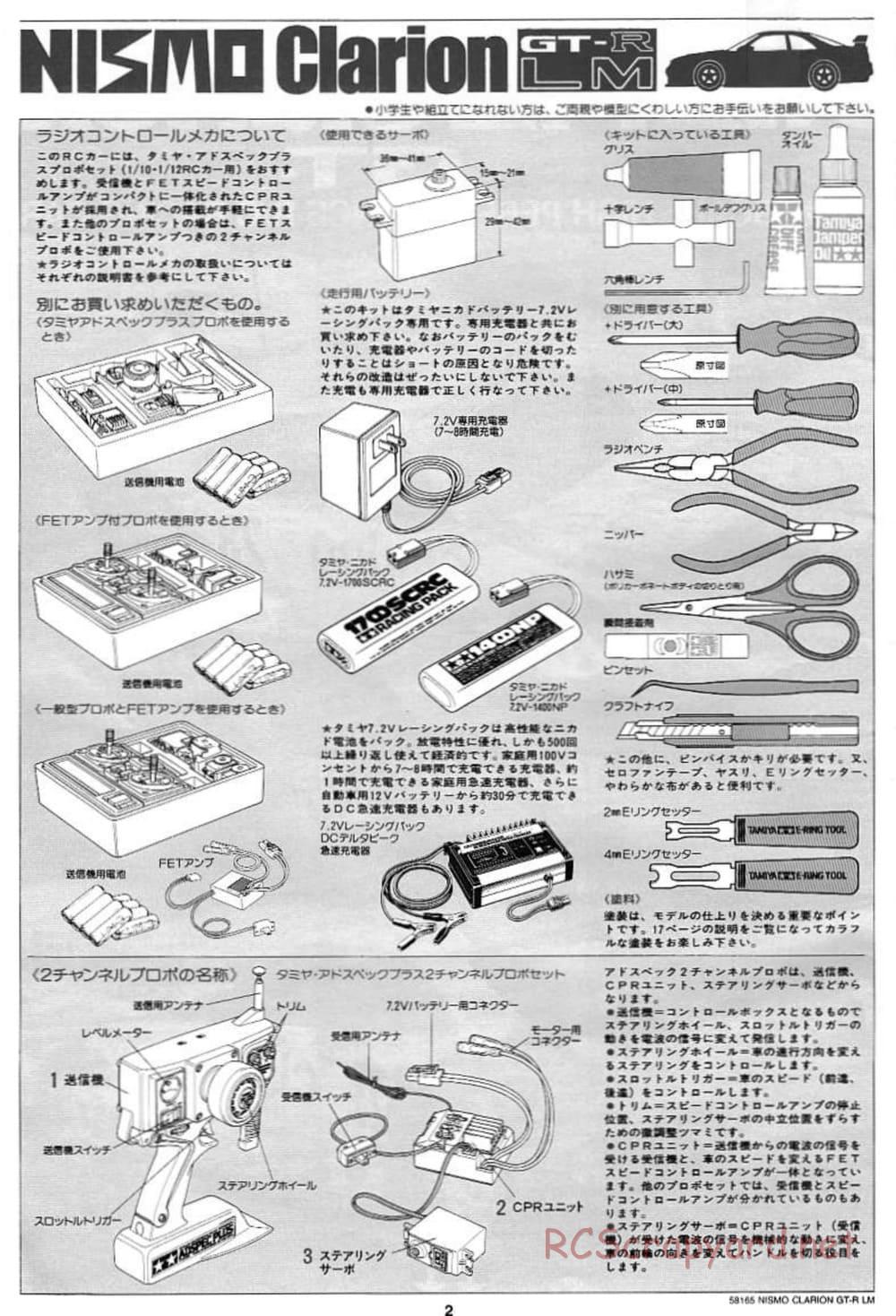 Tamiya - Nismo Clarion GT-R LM - TA-02W Chassis - Manual - Page 2