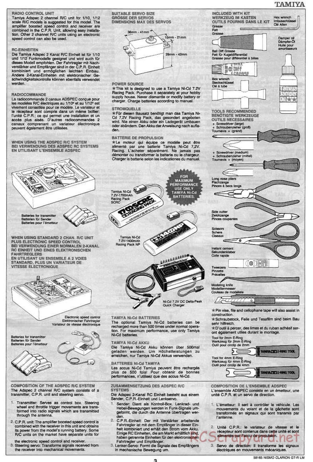 Tamiya - Nismo Clarion GT-R LM - TA-02W Chassis - Manual - Page 3