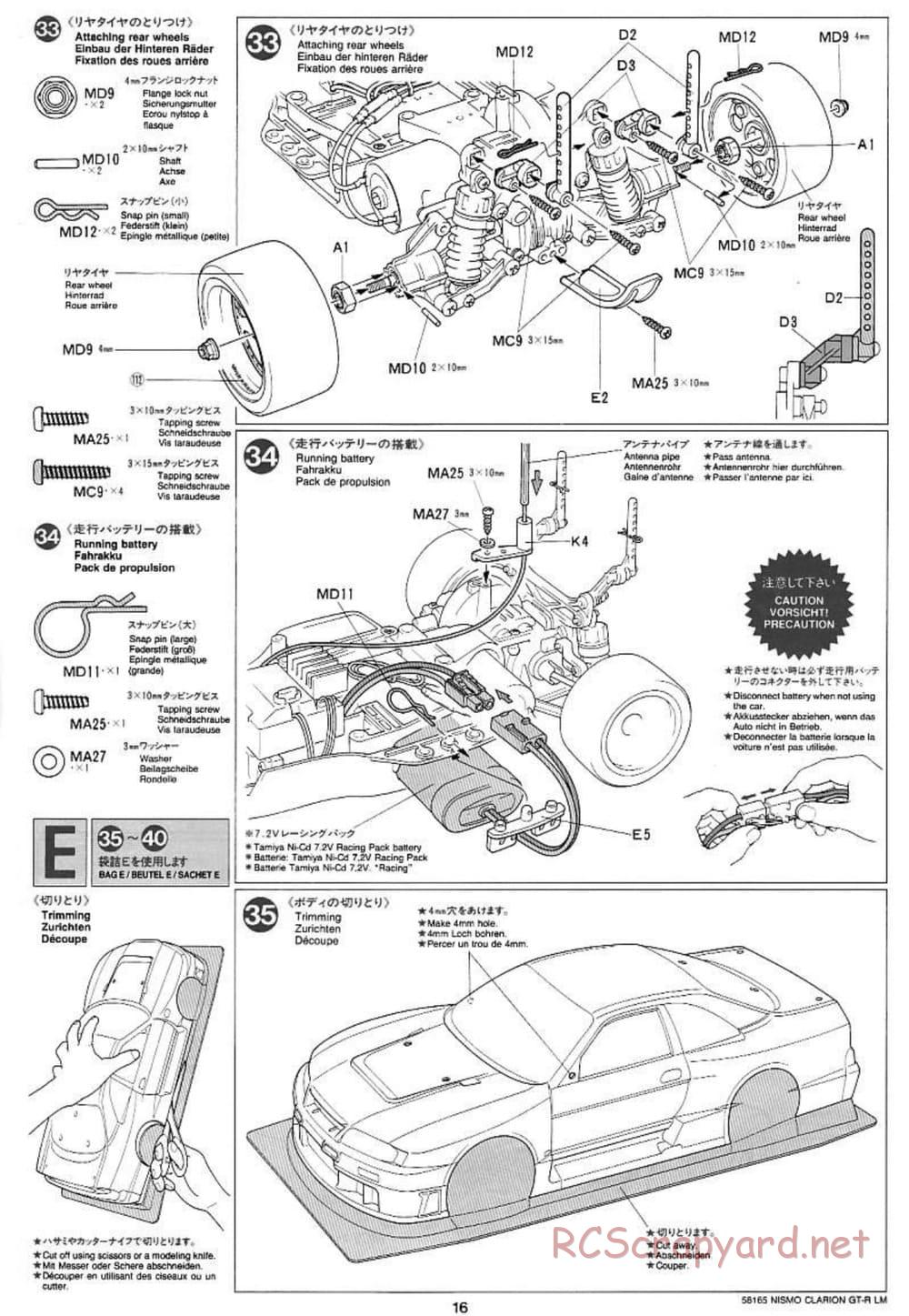 Tamiya - Nismo Clarion GT-R LM - TA-02W Chassis - Manual - Page 16