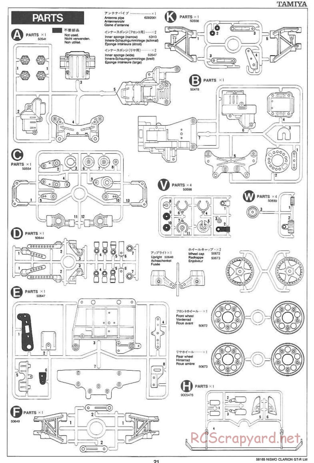 Tamiya - Nismo Clarion GT-R LM - TA-02W Chassis - Manual - Page 21