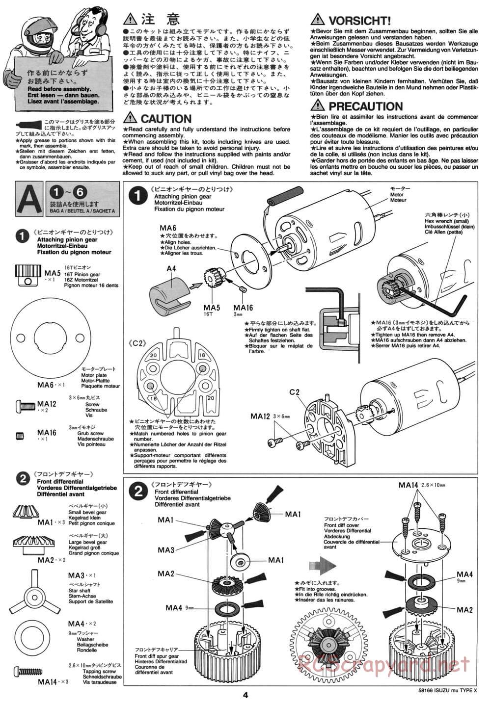 Tamiya - Isuzu Mu Type X - CC-01 Chassis - Manual - Page 4