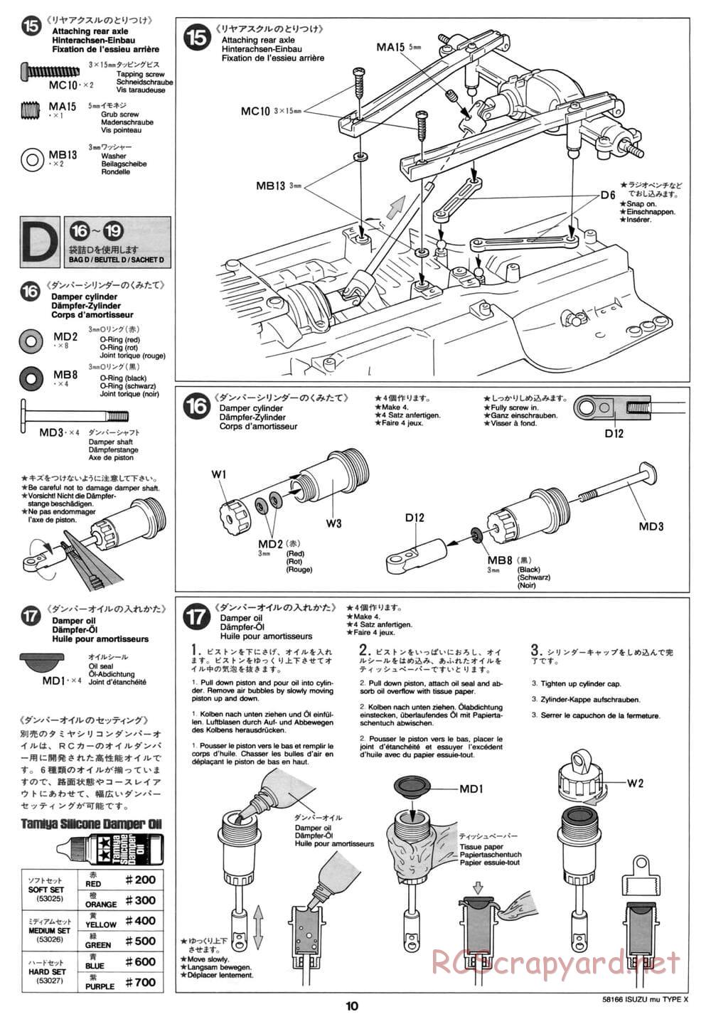Tamiya - Isuzu Mu Type X - CC-01 Chassis - Manual - Page 10