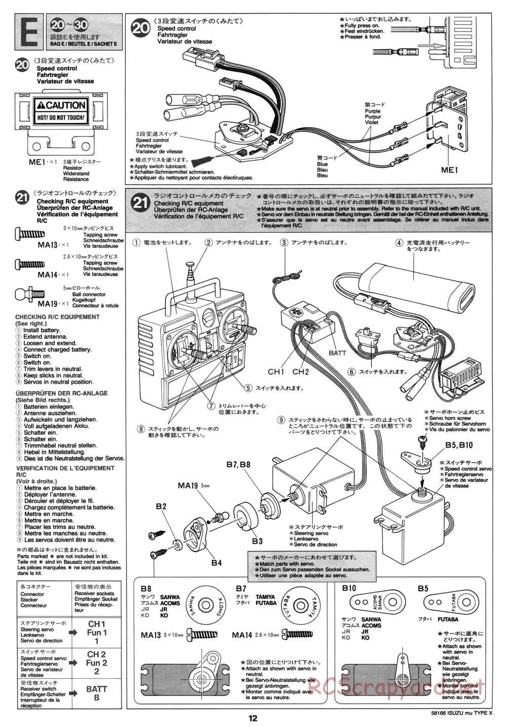 Tamiya - Isuzu Mu Type X - CC-01 Chassis - Manual - Page 12