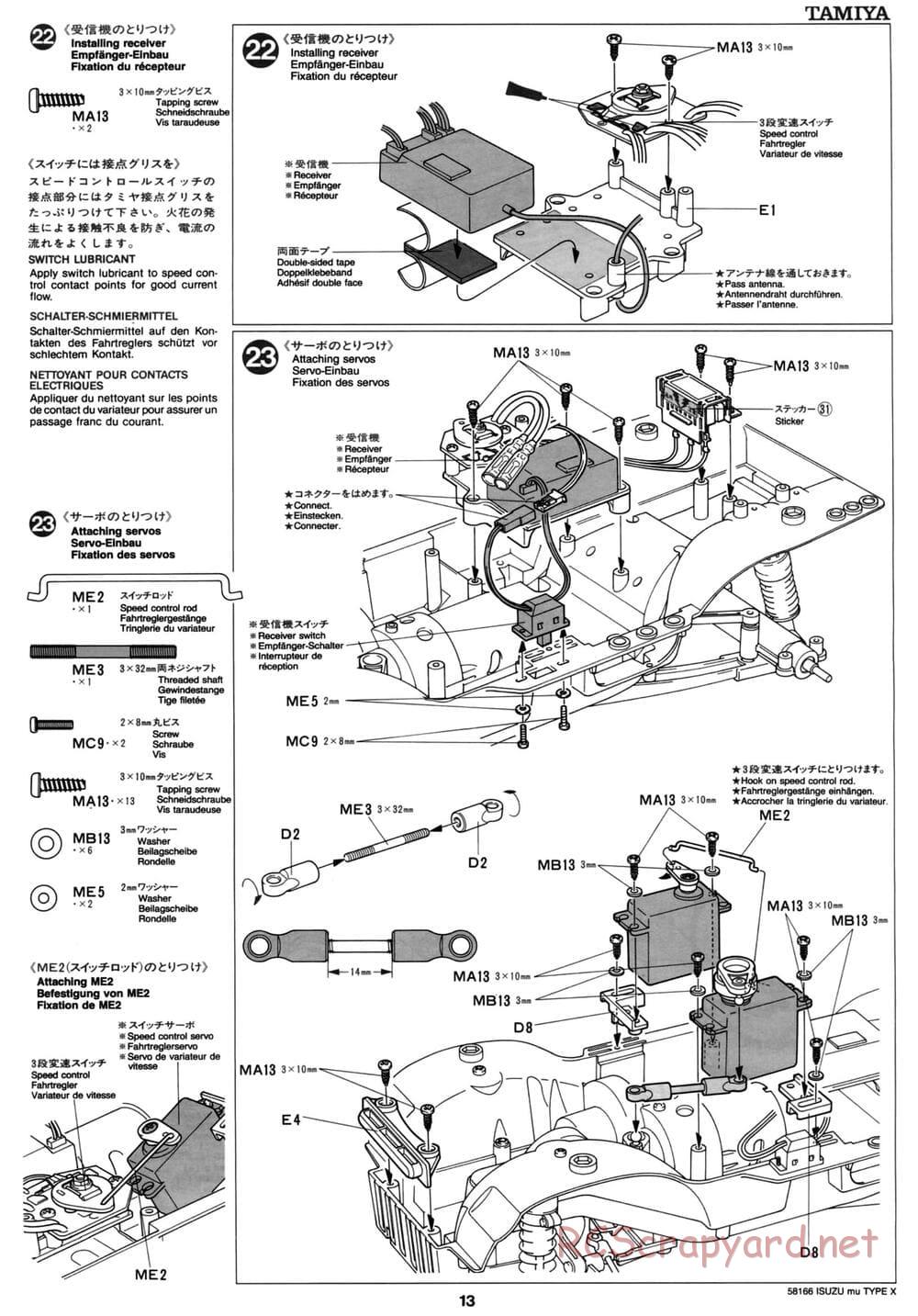 Tamiya - Isuzu Mu Type X - CC-01 Chassis - Manual - Page 13