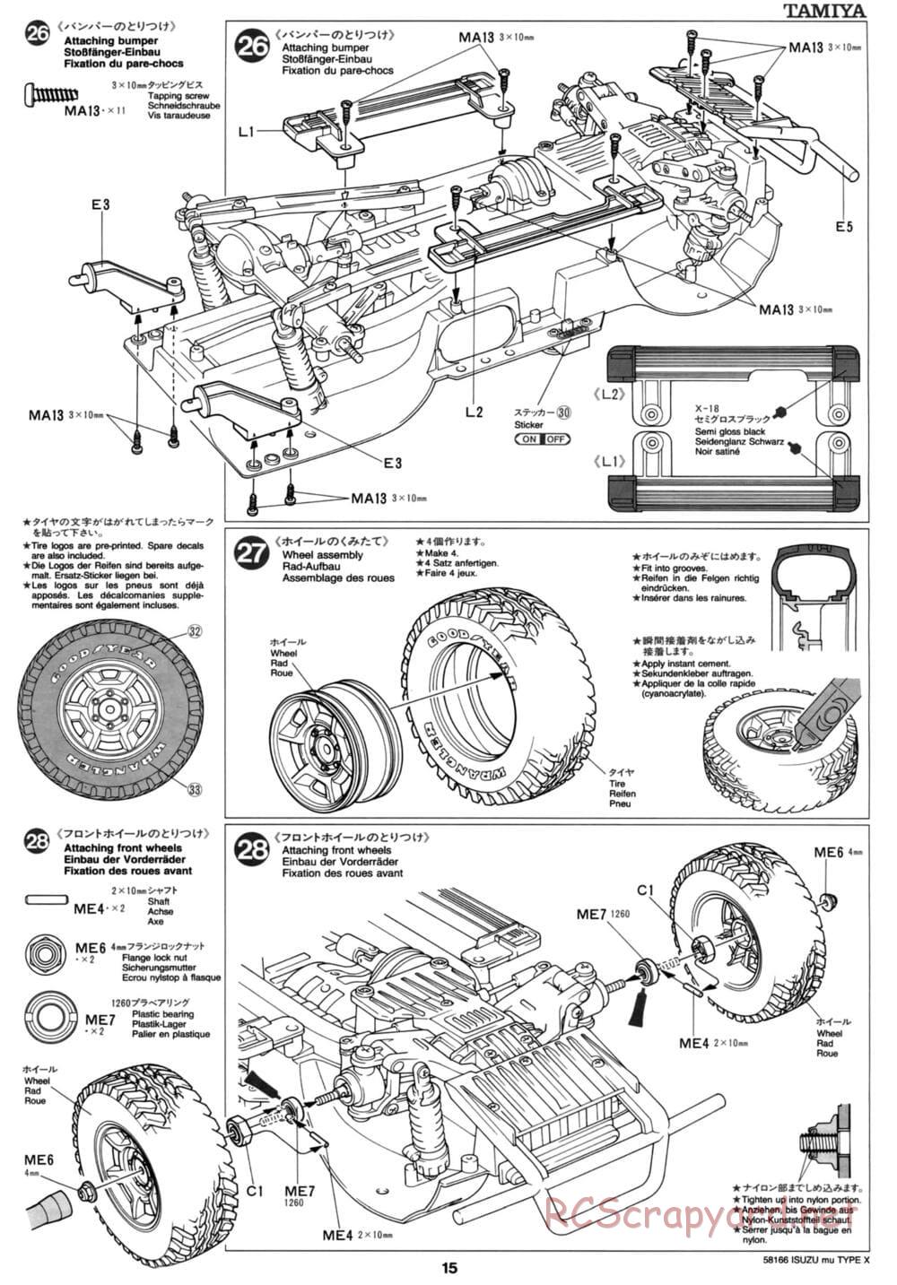 Tamiya - Isuzu Mu Type X - CC-01 Chassis - Manual - Page 15