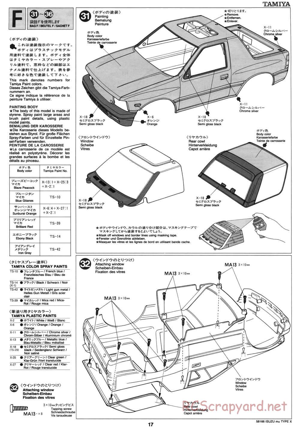 Tamiya - Isuzu Mu Type X - CC-01 Chassis - Manual - Page 17