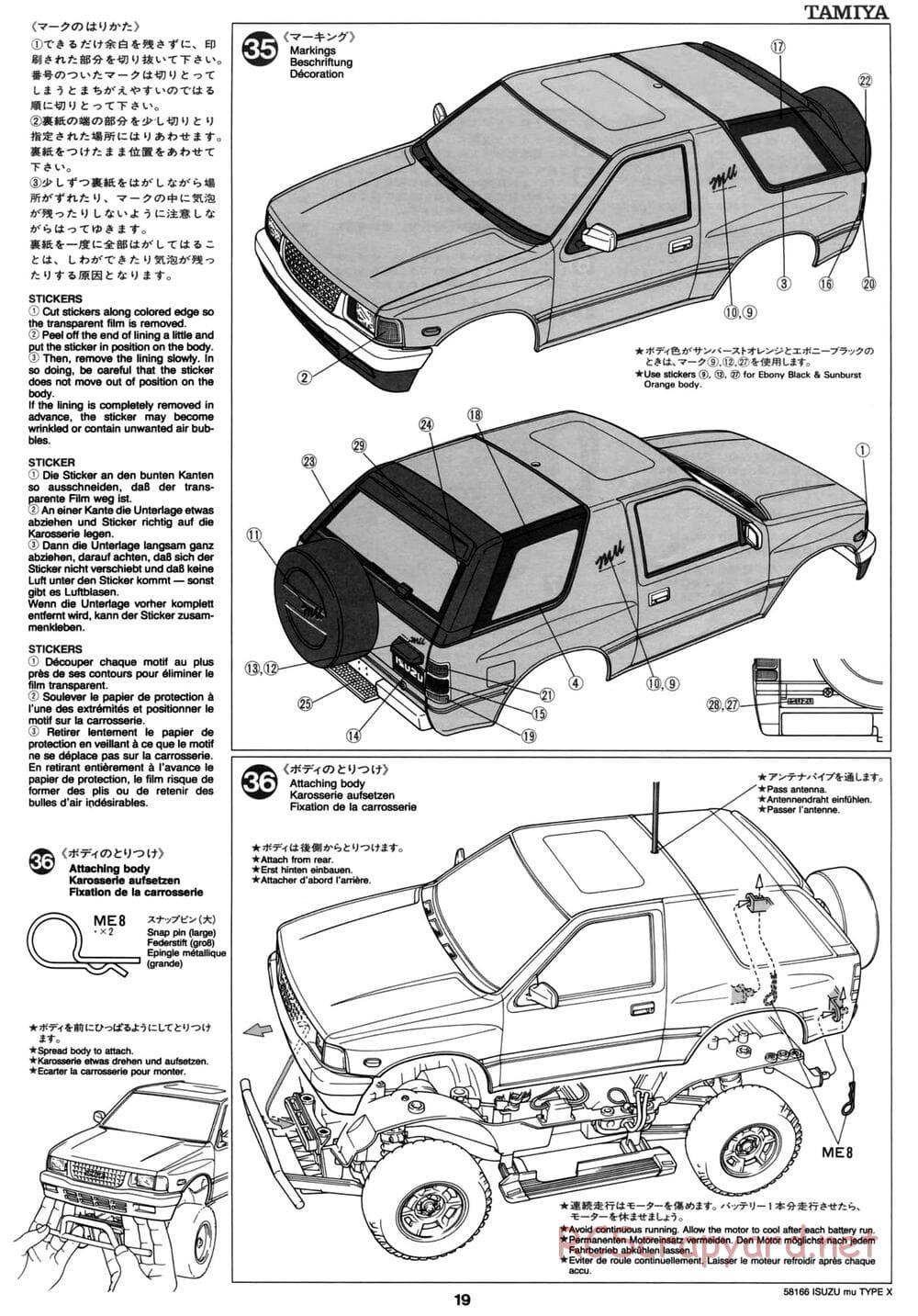 Tamiya - Isuzu Mu Type X - CC-01 Chassis - Manual - Page 19