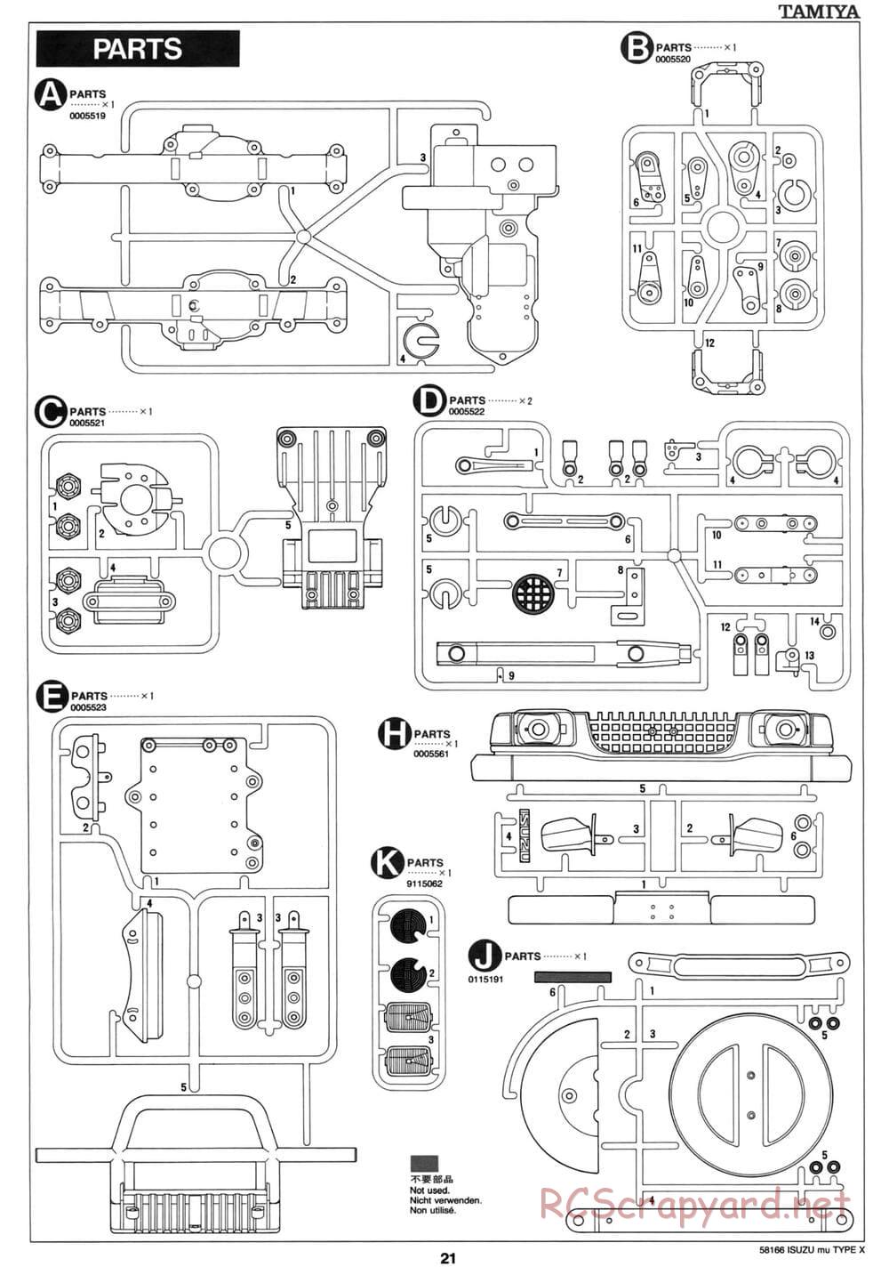 Tamiya - Isuzu Mu Type X - CC-01 Chassis - Manual - Page 21