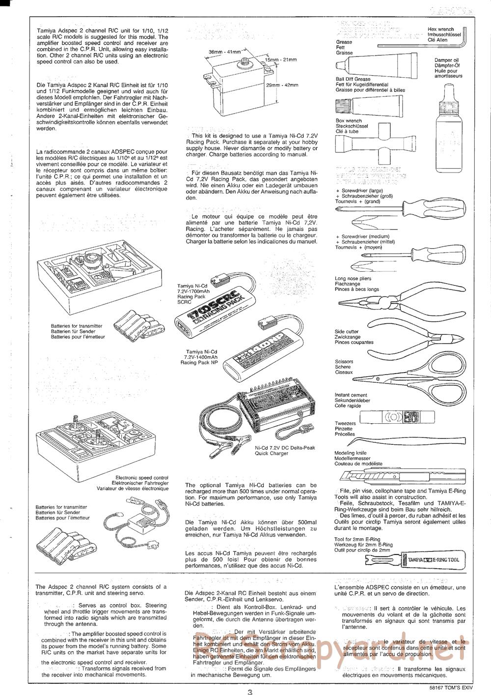 Tamiya - Toyota Toms EXIV JTCC - FF-01 Chassis - Manual - Page 3