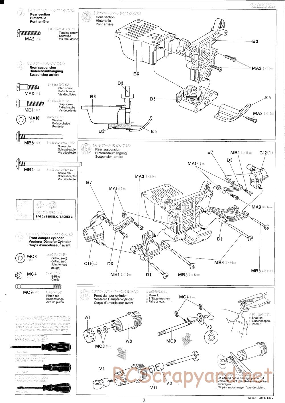 Tamiya - Toyota Toms EXIV JTCC - FF-01 Chassis - Manual - Page 7