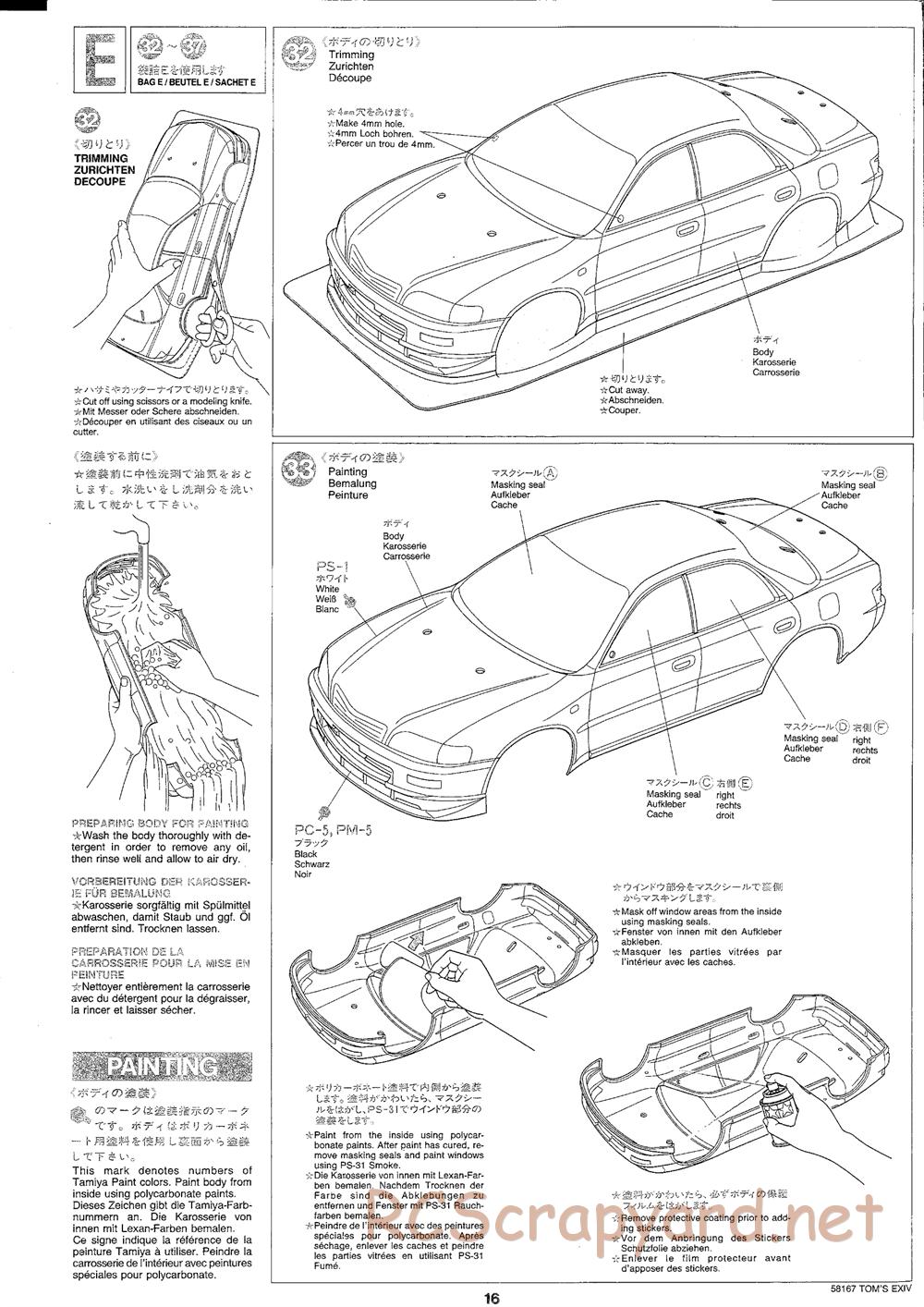 Tamiya - Toyota Toms EXIV JTCC - FF-01 Chassis - Manual - Page 16
