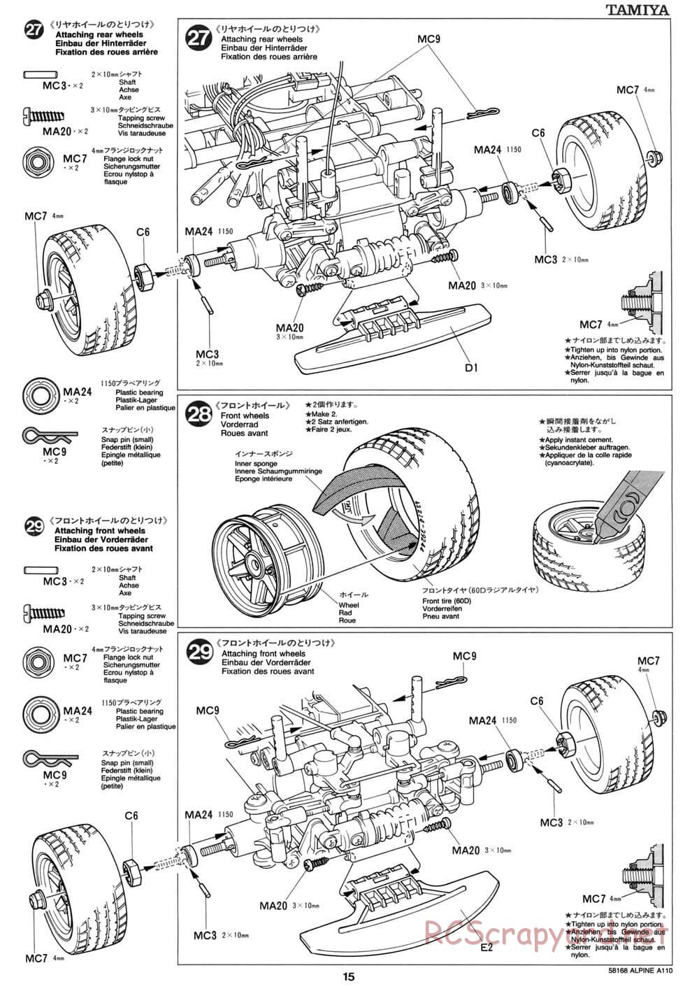 Tamiya - Alpine A110 - M02 Chassis - Manual - Page 15