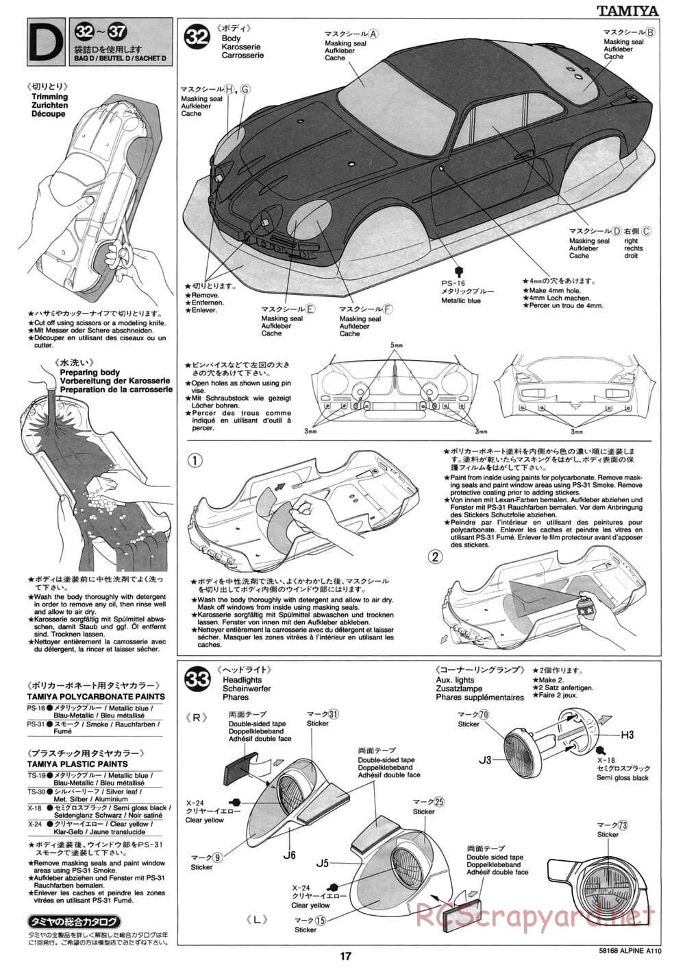 Tamiya - Alpine A110 - M02 Chassis - Manual - Page 17