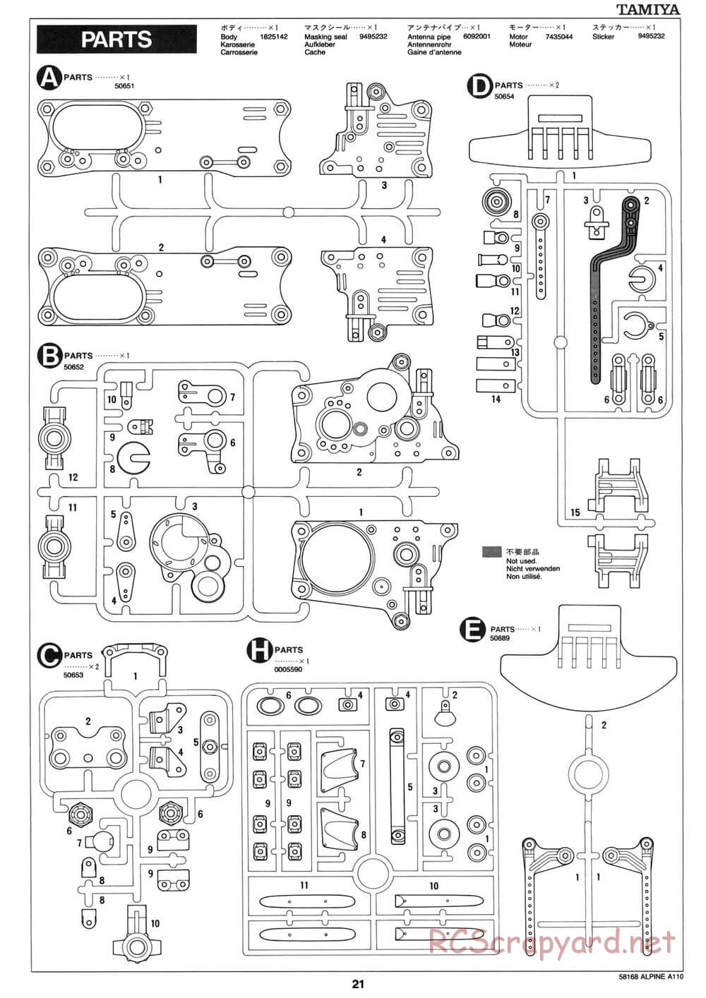 Tamiya - Alpine A110 - M02 Chassis - Manual - Page 21