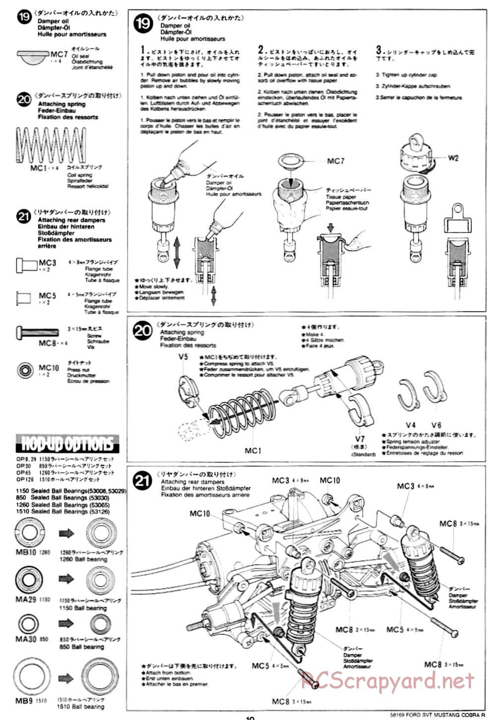 Tamiya - Ford SVT Mustang Cobra-R - TA-02 Chassis - Manual - Page 10