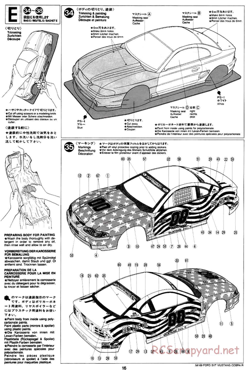 Tamiya - Ford SVT Mustang Cobra-R - TA-02 Chassis - Manual - Page 16