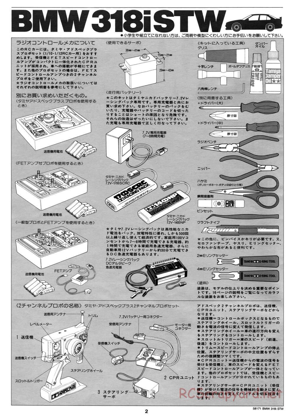 Tamiya - BMW 318i STW - TA-02 Chassis - Manual - Page 2