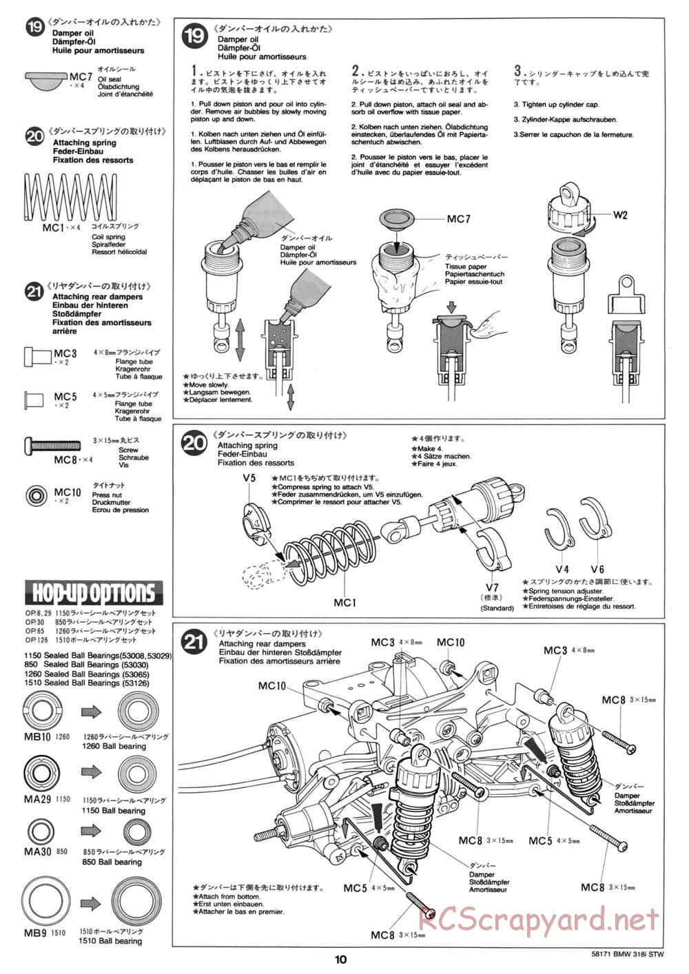 Tamiya - BMW 318i STW - TA-02 Chassis - Manual - Page 10