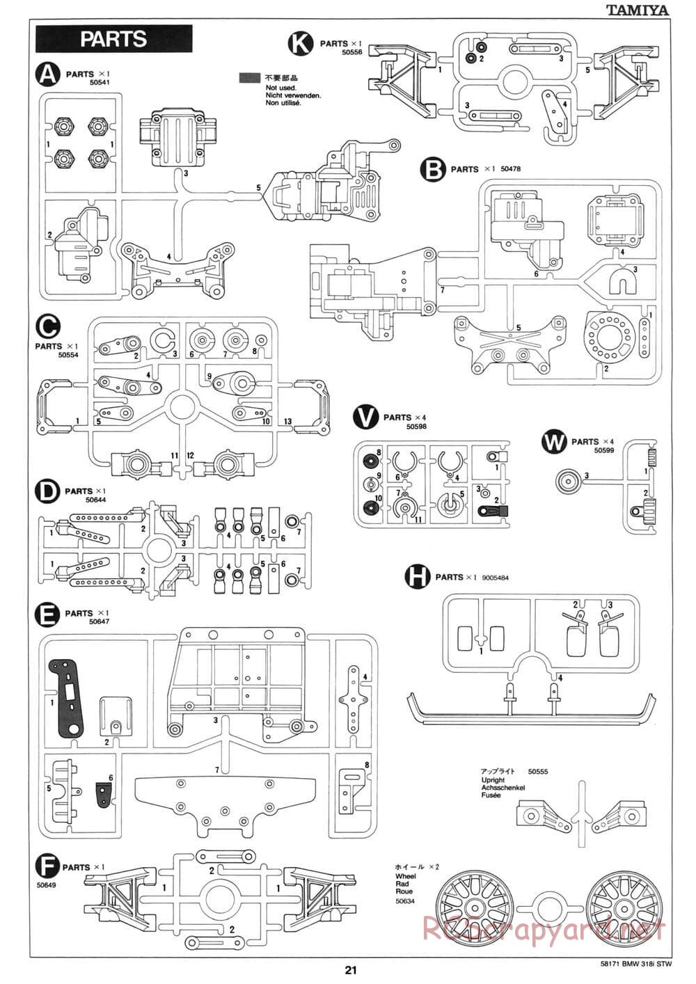 Tamiya - BMW 318i STW - TA-02 Chassis - Manual - Page 21