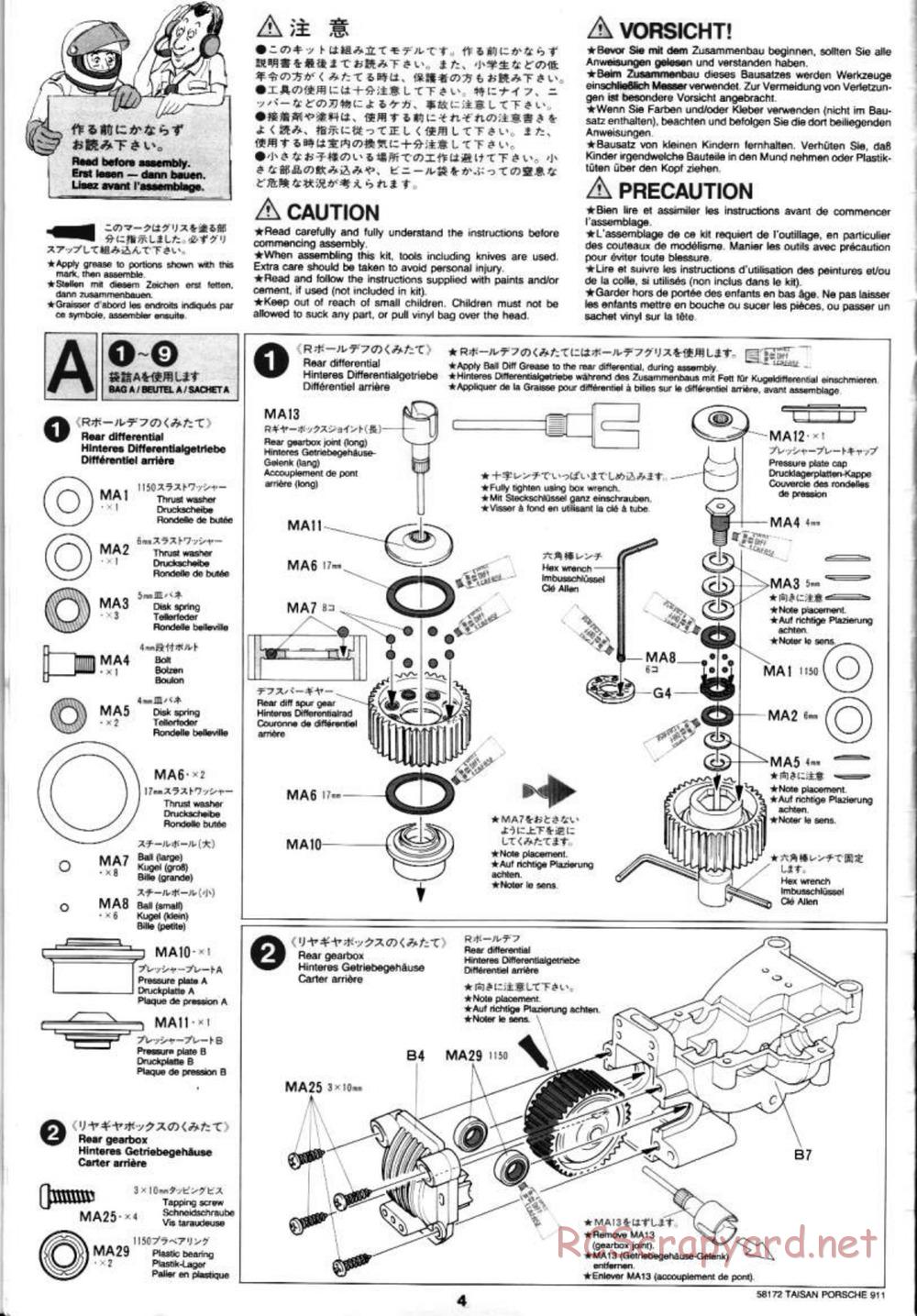 Tamiya - Taisan Starcard Porsche 911 GT2 - TA-02SW Chassis - Manual - Page 4