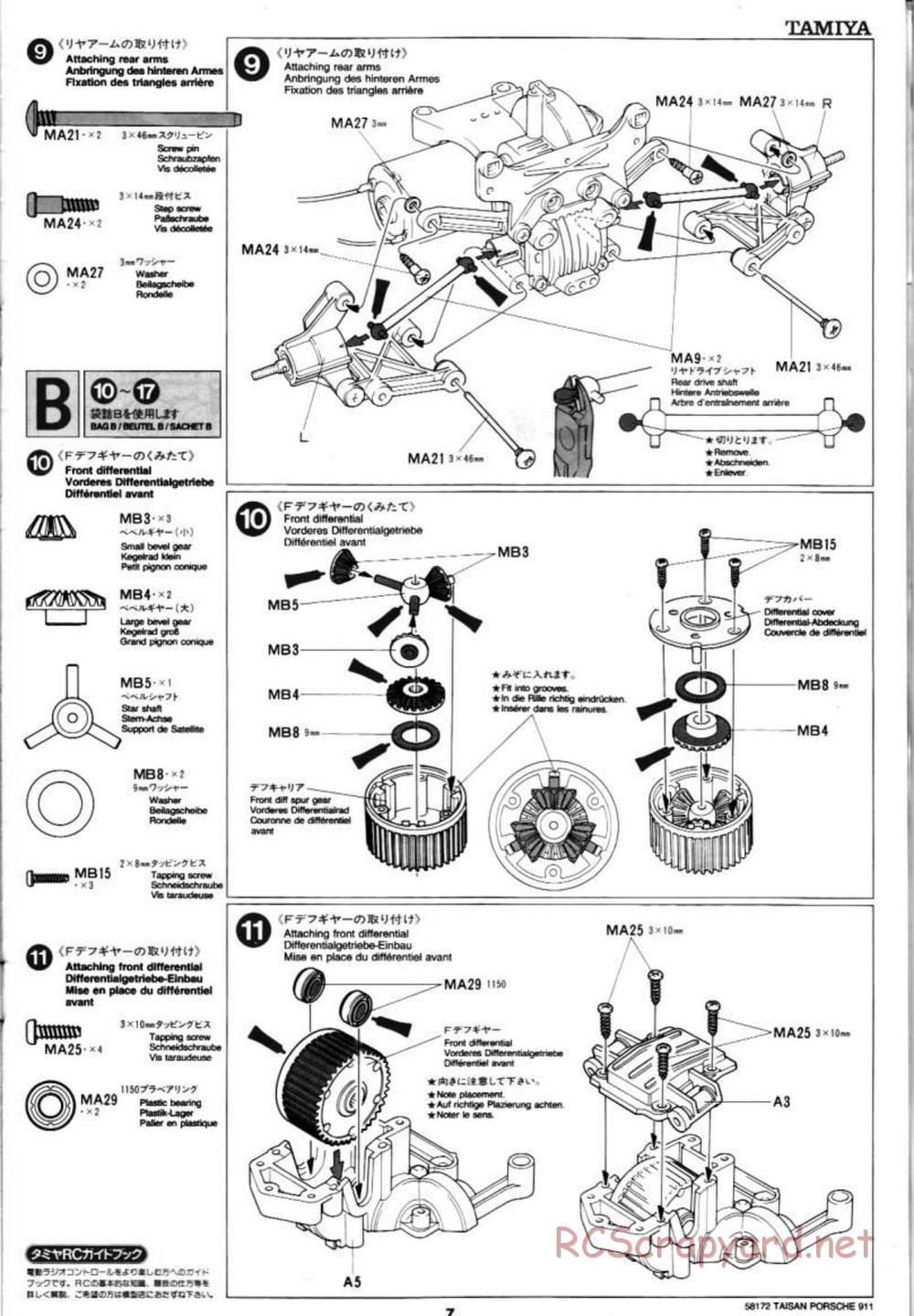 Tamiya - Taisan Starcard Porsche 911 GT2 - TA-02SW Chassis - Manual - Page 7