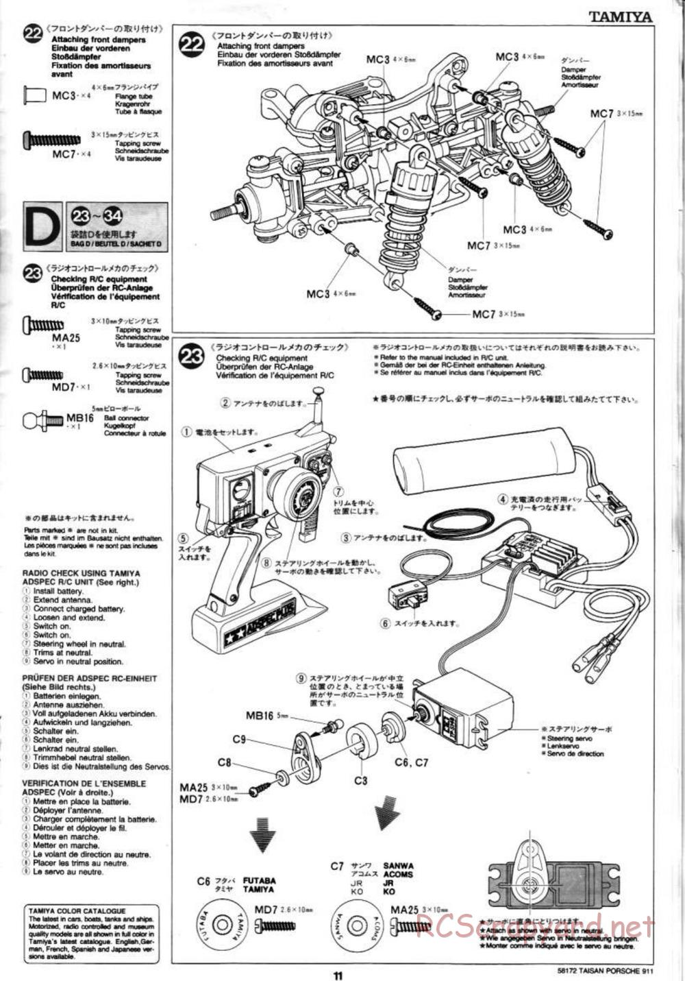 Tamiya - Taisan Starcard Porsche 911 GT2 - TA-02SW Chassis - Manual - Page 11