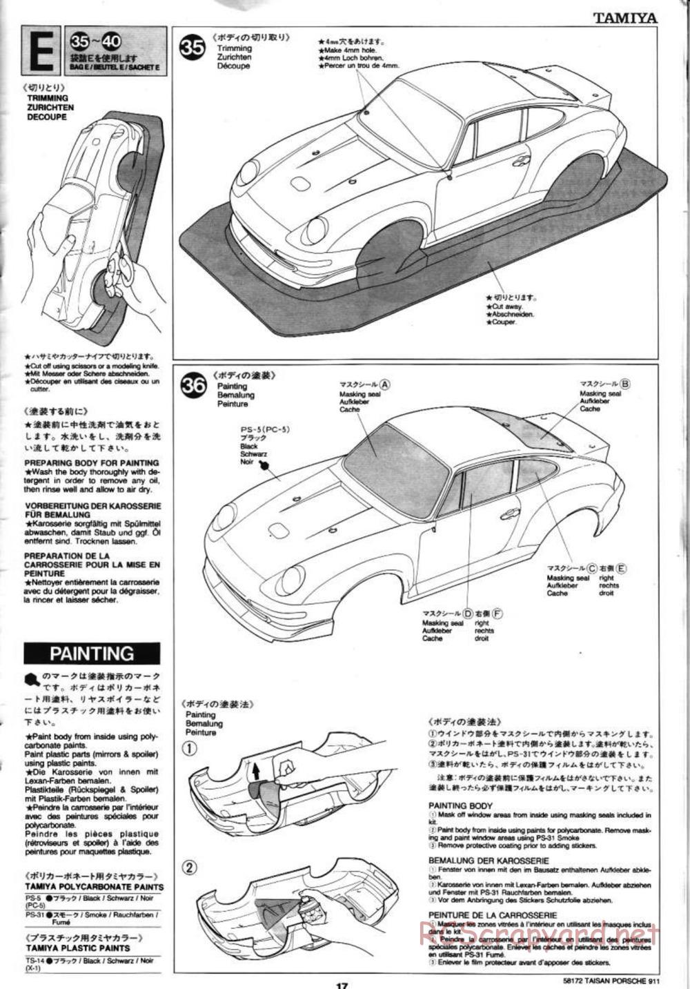 Tamiya - Taisan Starcard Porsche 911 GT2 - TA-02SW Chassis - Manual - Page 17