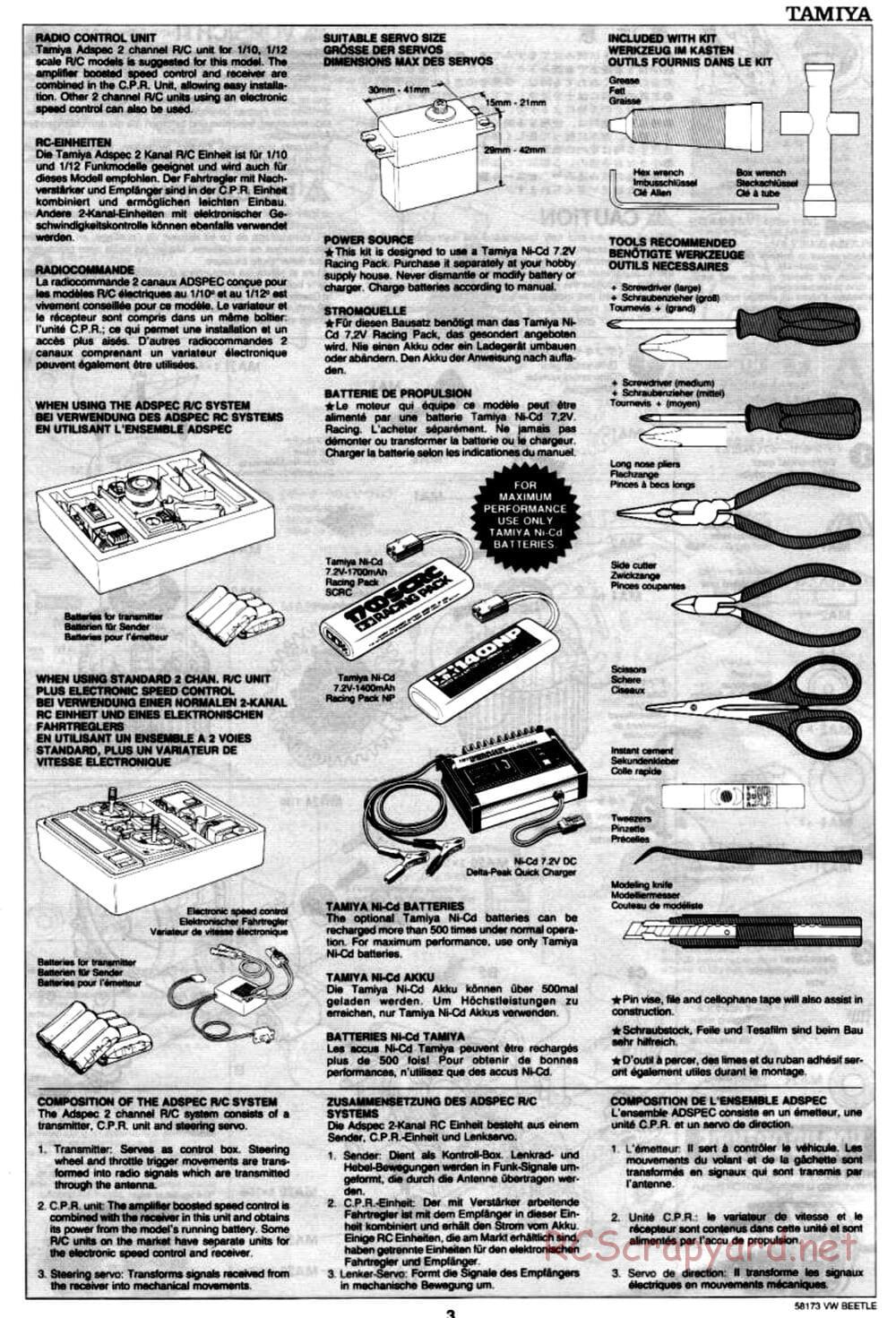 Tamiya - Volkswagen Beetle - M02L Chassis - Manual - Page 3