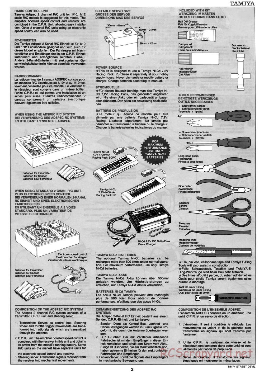 Tamiya - Street Devil - Group-C Chassis - Manual - Page 3