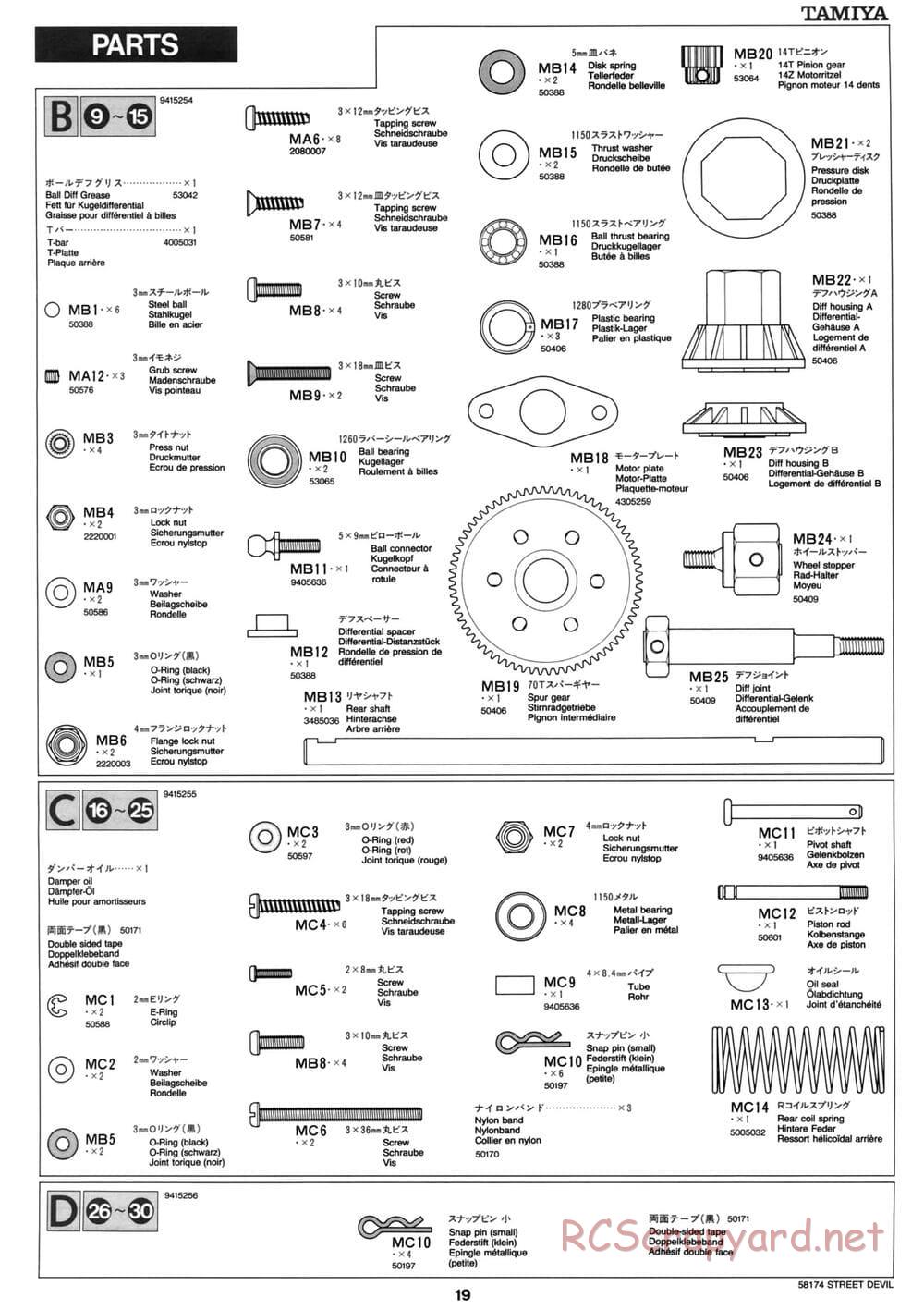 Tamiya - Street Devil - Group-C Chassis - Manual - Page 19