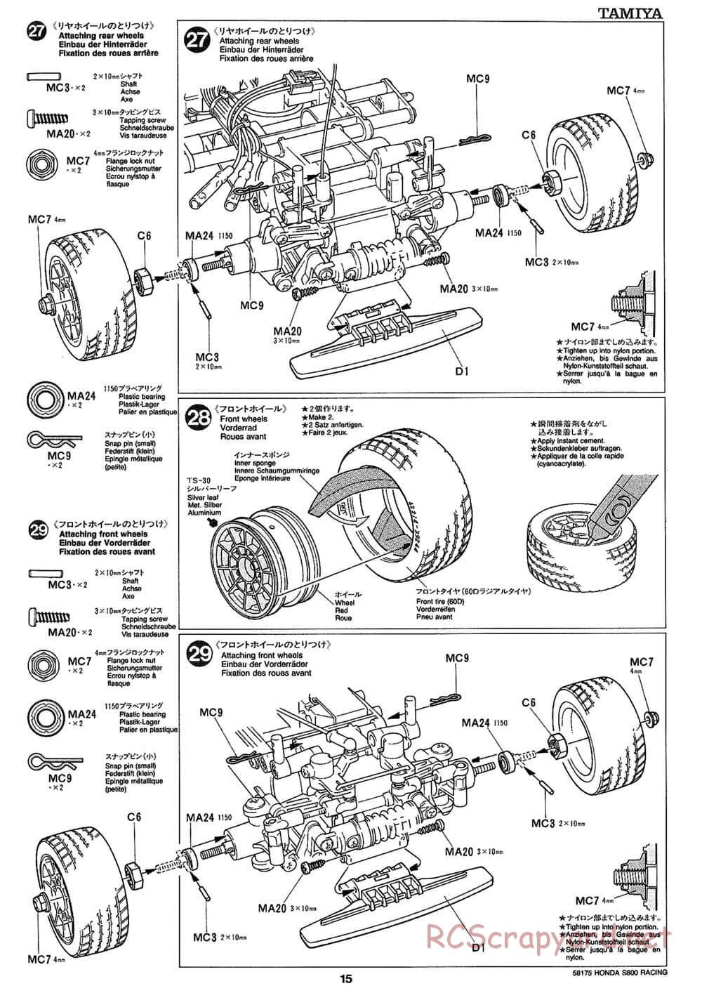 Tamiya - Honda S800 Racing - M02 Chassis - Manual - Page 15
