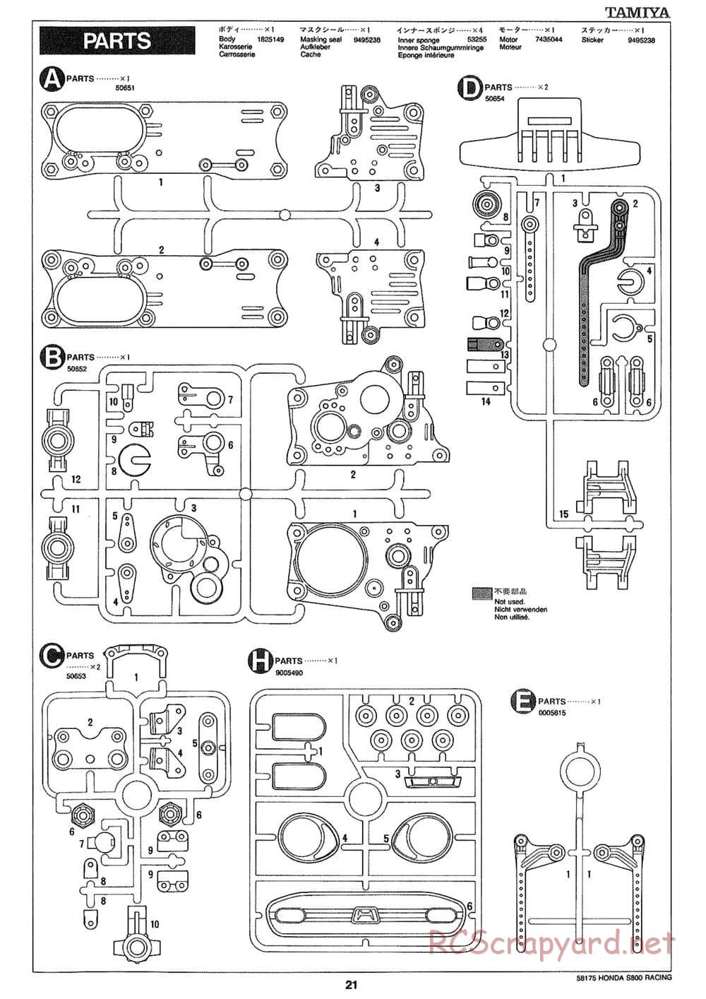 Tamiya - Honda S800 Racing - M02 Chassis - Manual - Page 21