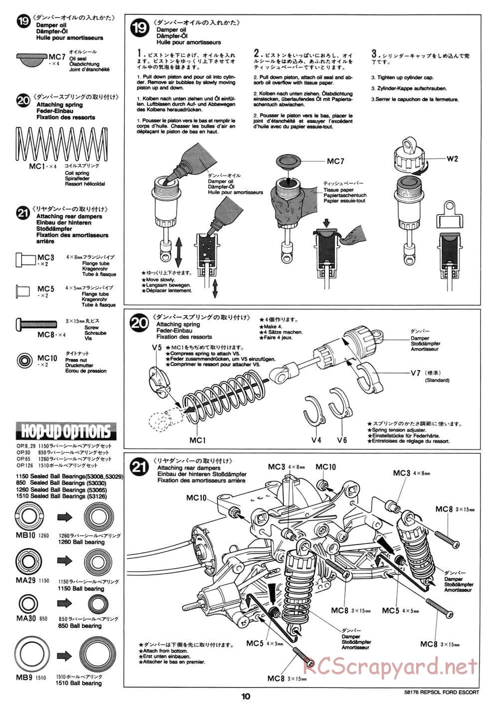 Tamiya - Repsol Ford Escort RS Cosworth - TA-02 Chassis - Manual - Page 10