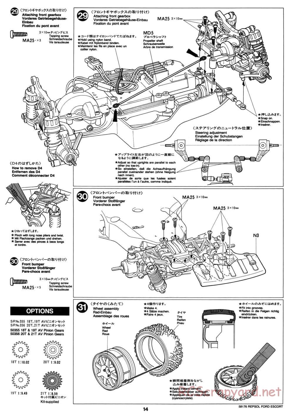 Tamiya - Repsol Ford Escort RS Cosworth - TA-02 Chassis - Manual - Page 14