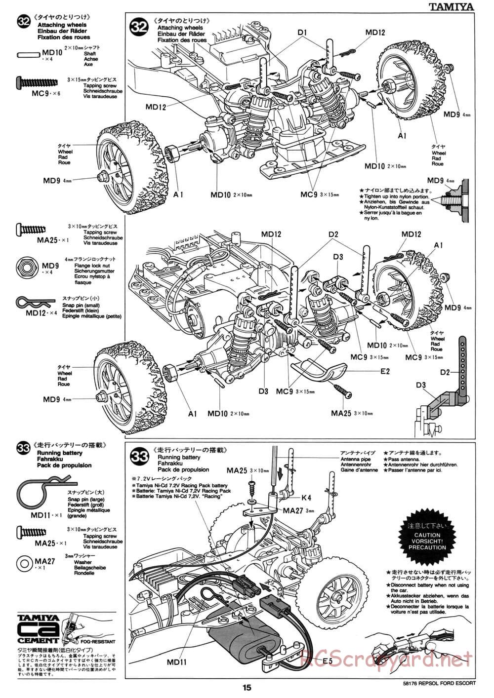 Tamiya - Repsol Ford Escort RS Cosworth - TA-02 Chassis - Manual - Page 15