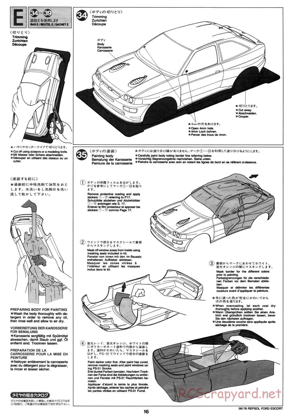 Tamiya - Repsol Ford Escort RS Cosworth - TA-02 Chassis - Manual - Page 16