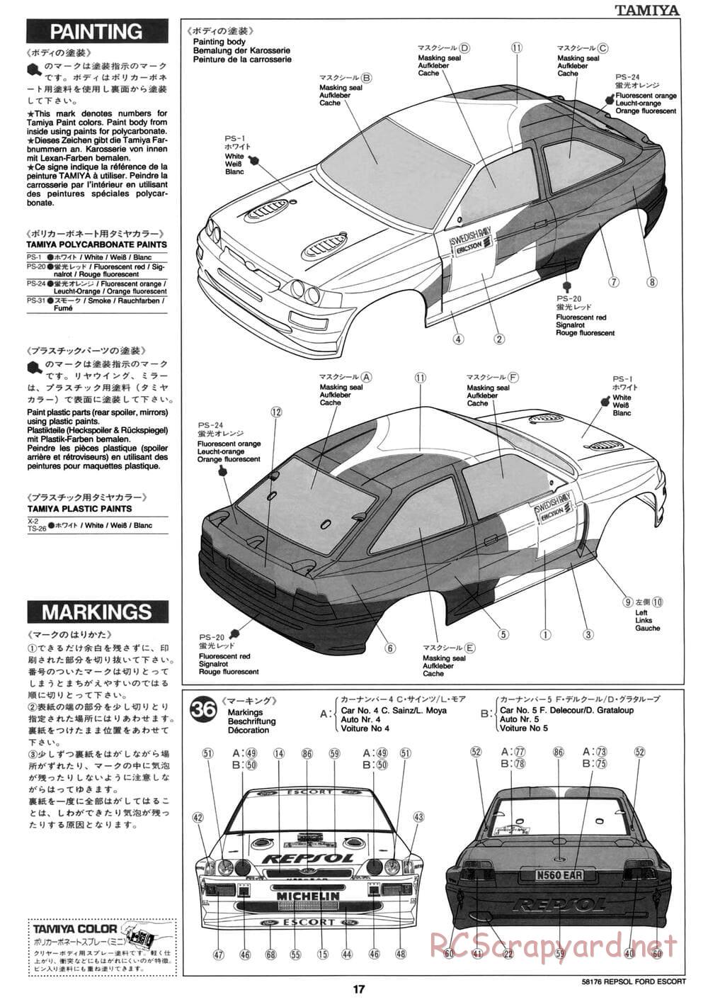 Tamiya - Repsol Ford Escort RS Cosworth - TA-02 Chassis - Manual - Page 17