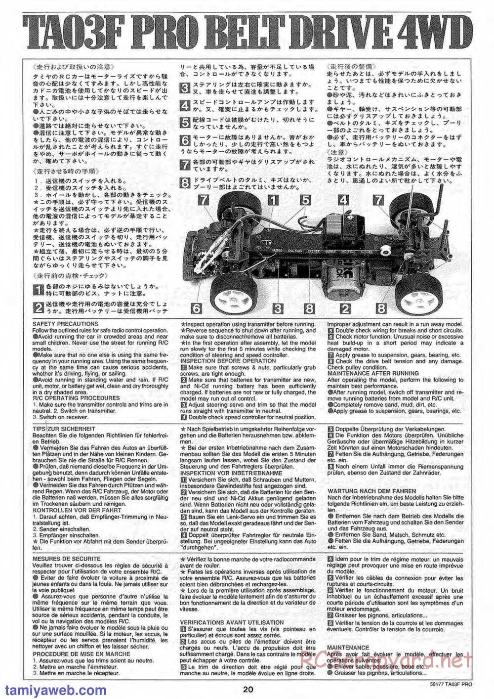 Tamiya - TA-03F Pro Chassis - Manual - Page 20