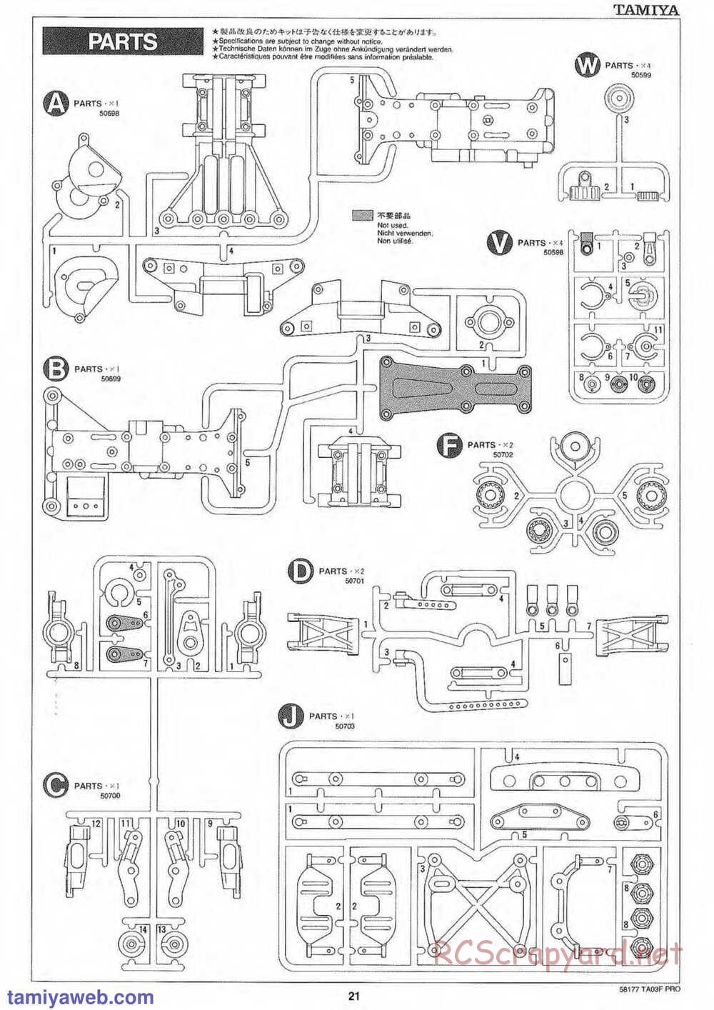 Tamiya - TA-03F Pro Chassis - Manual - Page 21