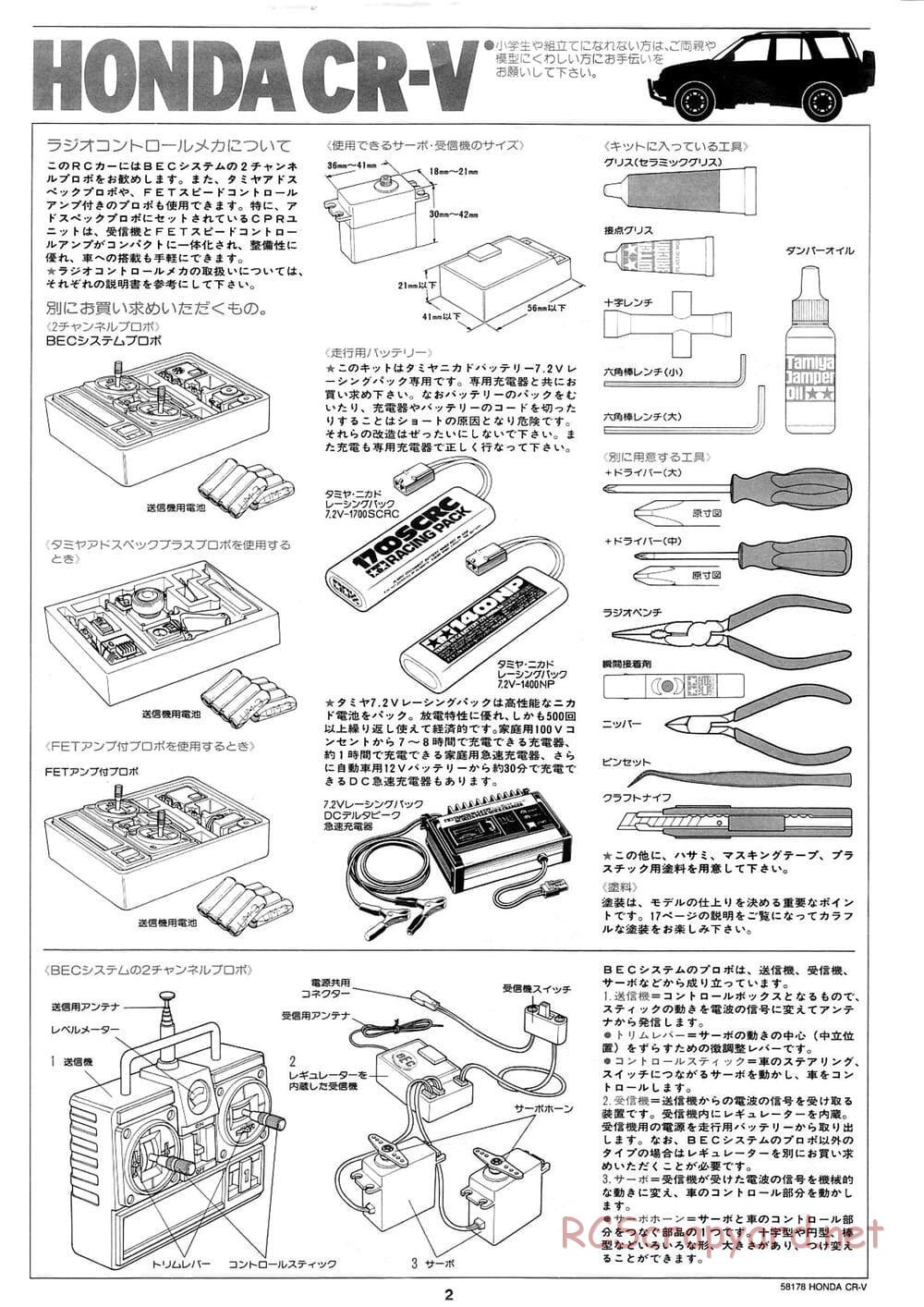 Tamiya - Honda CR-V - CC-01 Chassis - Manual - Page 2