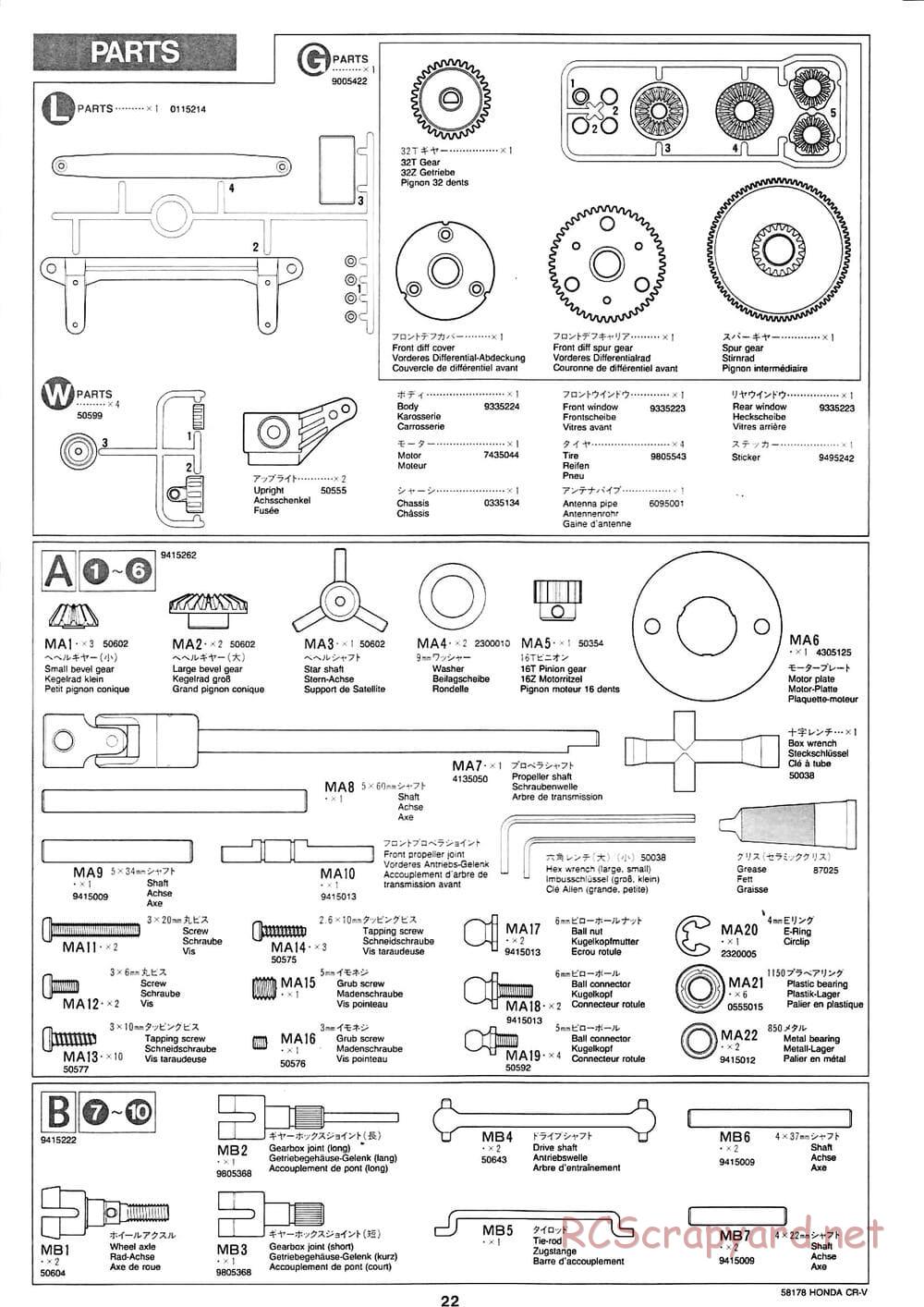 Tamiya - Honda CR-V - CC-01 Chassis - Manual - Page 22