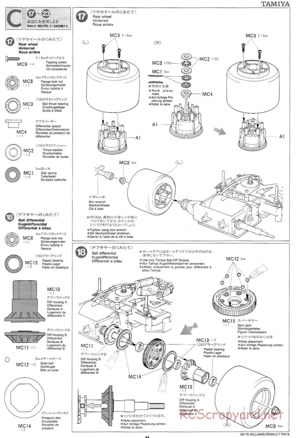 Tamiya - Williams Renault FW18 - F103RS Chassis - Manual - Page 11