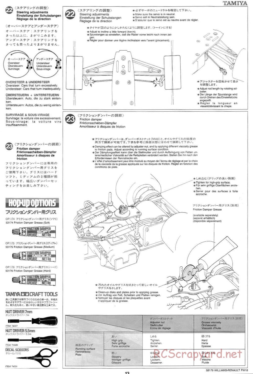 Tamiya - Williams Renault FW18 - F103RS Chassis - Manual - Page 13